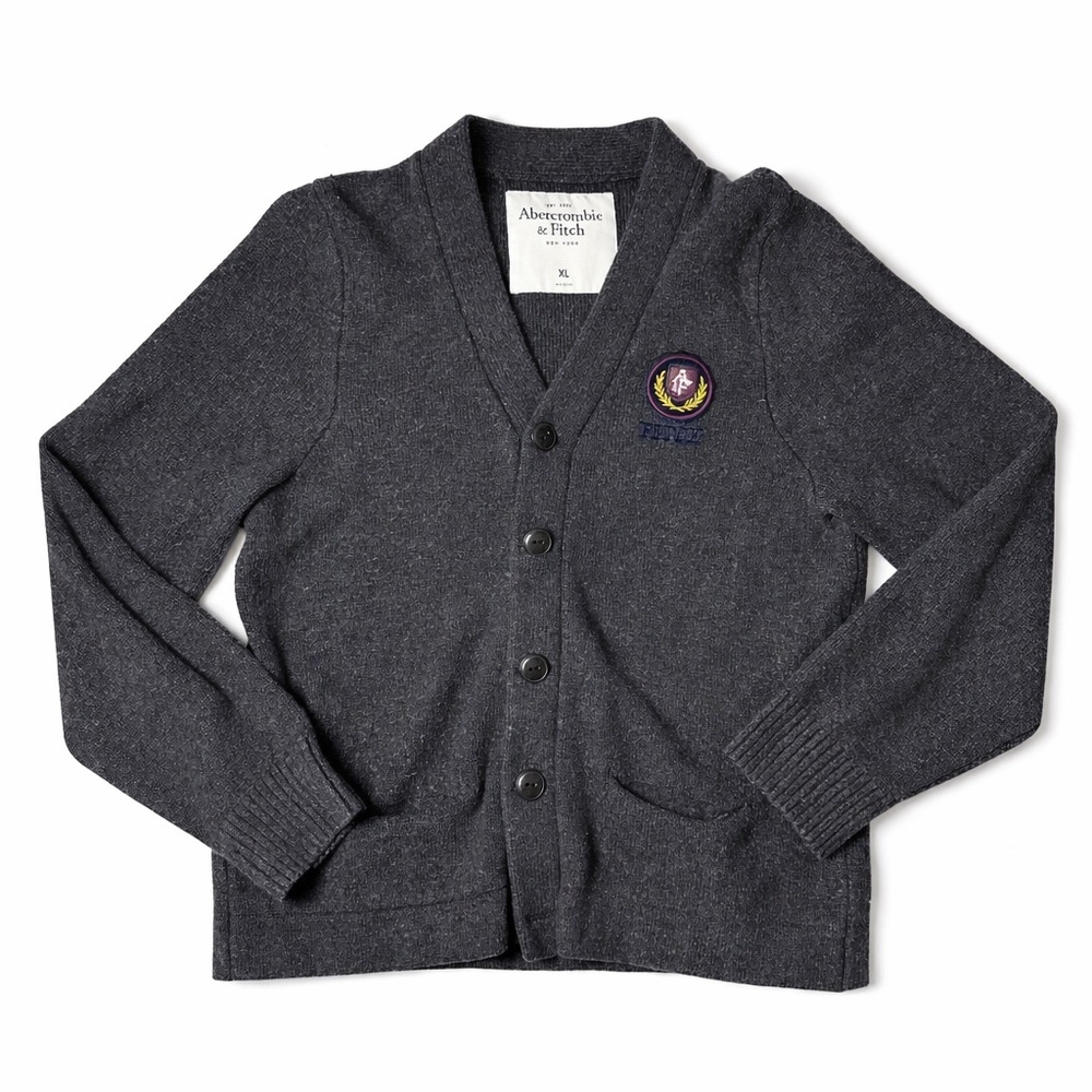 Y2K Abercrombie & Fitch Vintage Academia Cardigan Button Sweater Embroidered